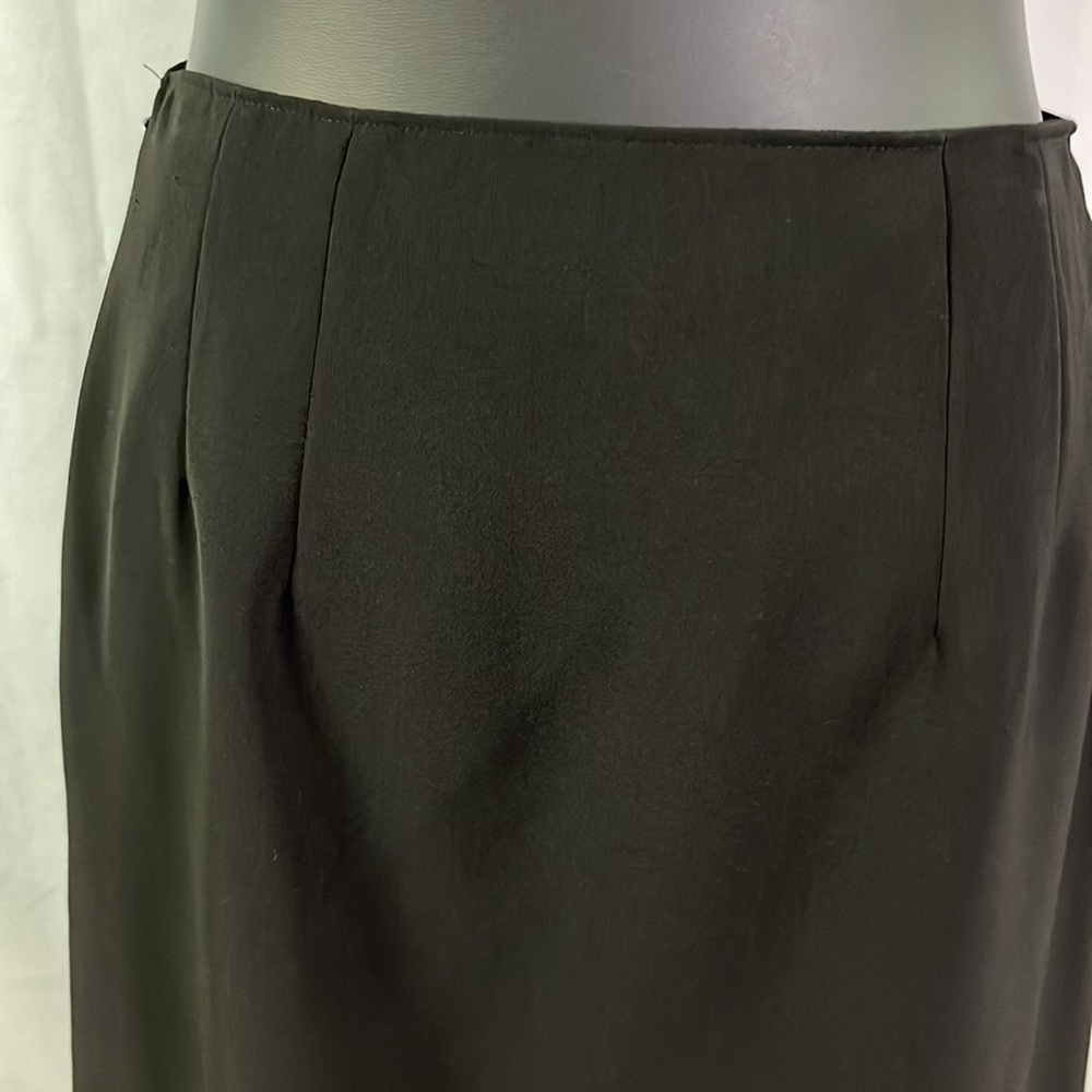 Talbots Black Gold Side Button A-Line Midi Skirt - Picture 10 of 15